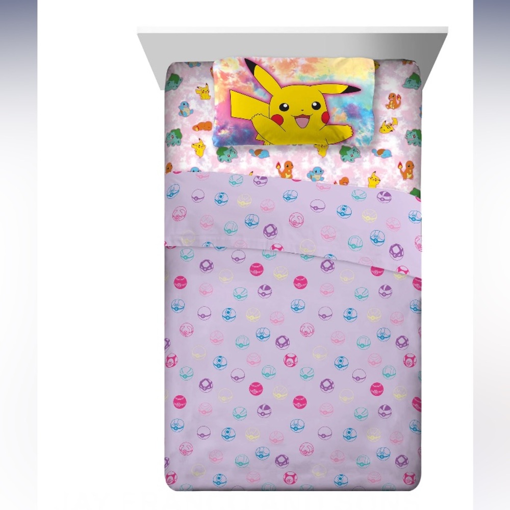Pokémon 4 Piece Full Size Sheet Set